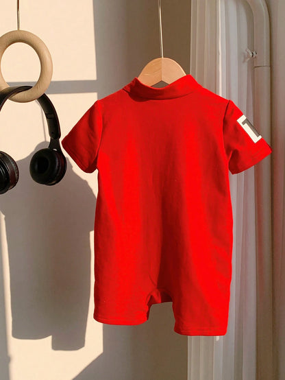 Baby Boy/Girl Letter Pattern Soft Knit Short Sleeve Romper & Shorts Set