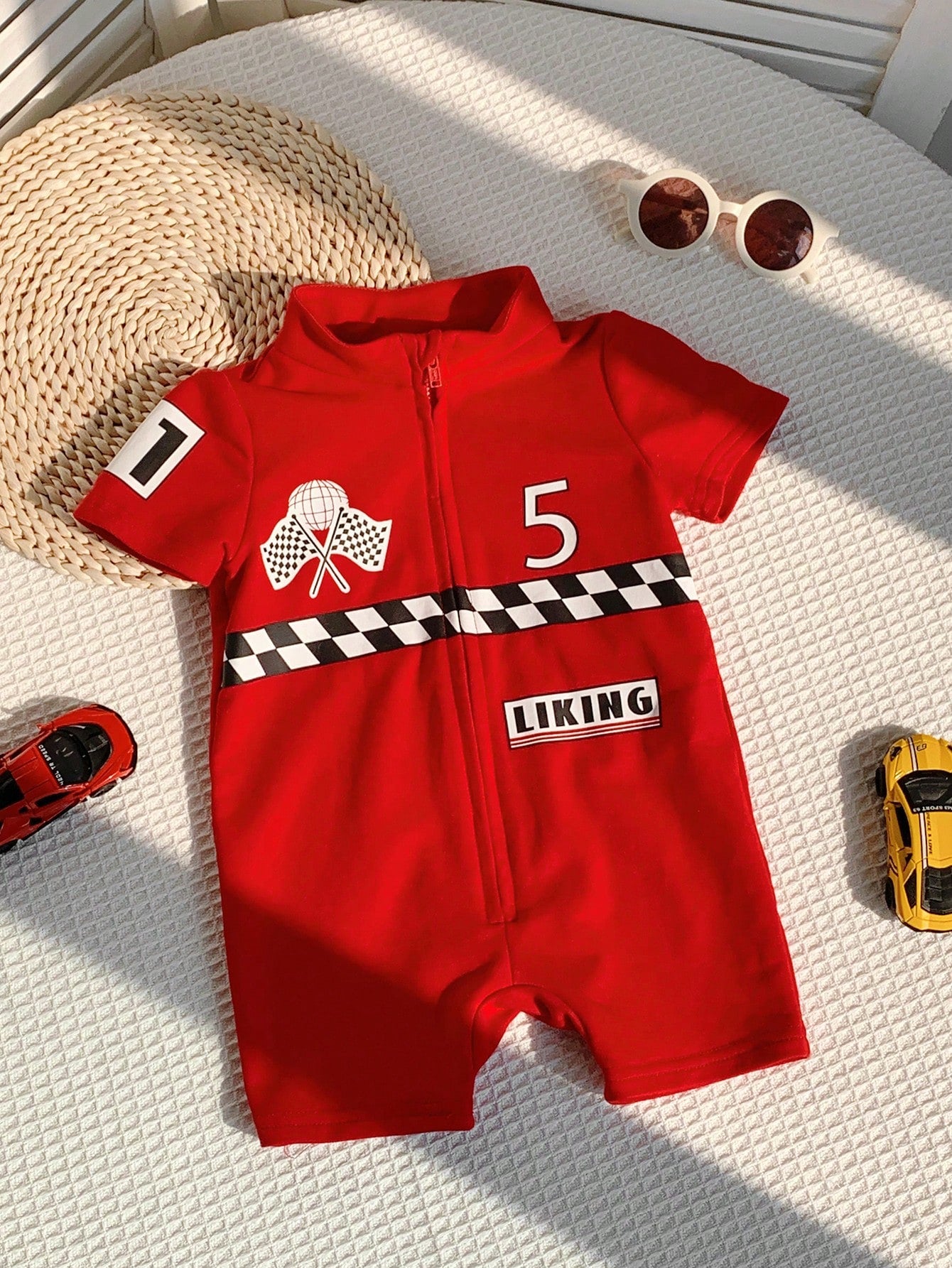 Baby Boy/Girl Letter Pattern Soft Knit Short Sleeve Romper & Shorts Set