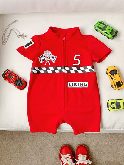 Baby Boy/Girl Letter Pattern Soft Knit Short Sleeve Romper & Shorts Set