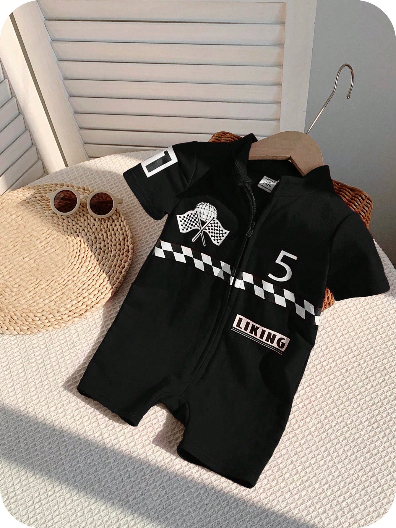Baby Boy/Girl Letter Pattern Soft Knit Short Sleeve Romper & Shorts Set