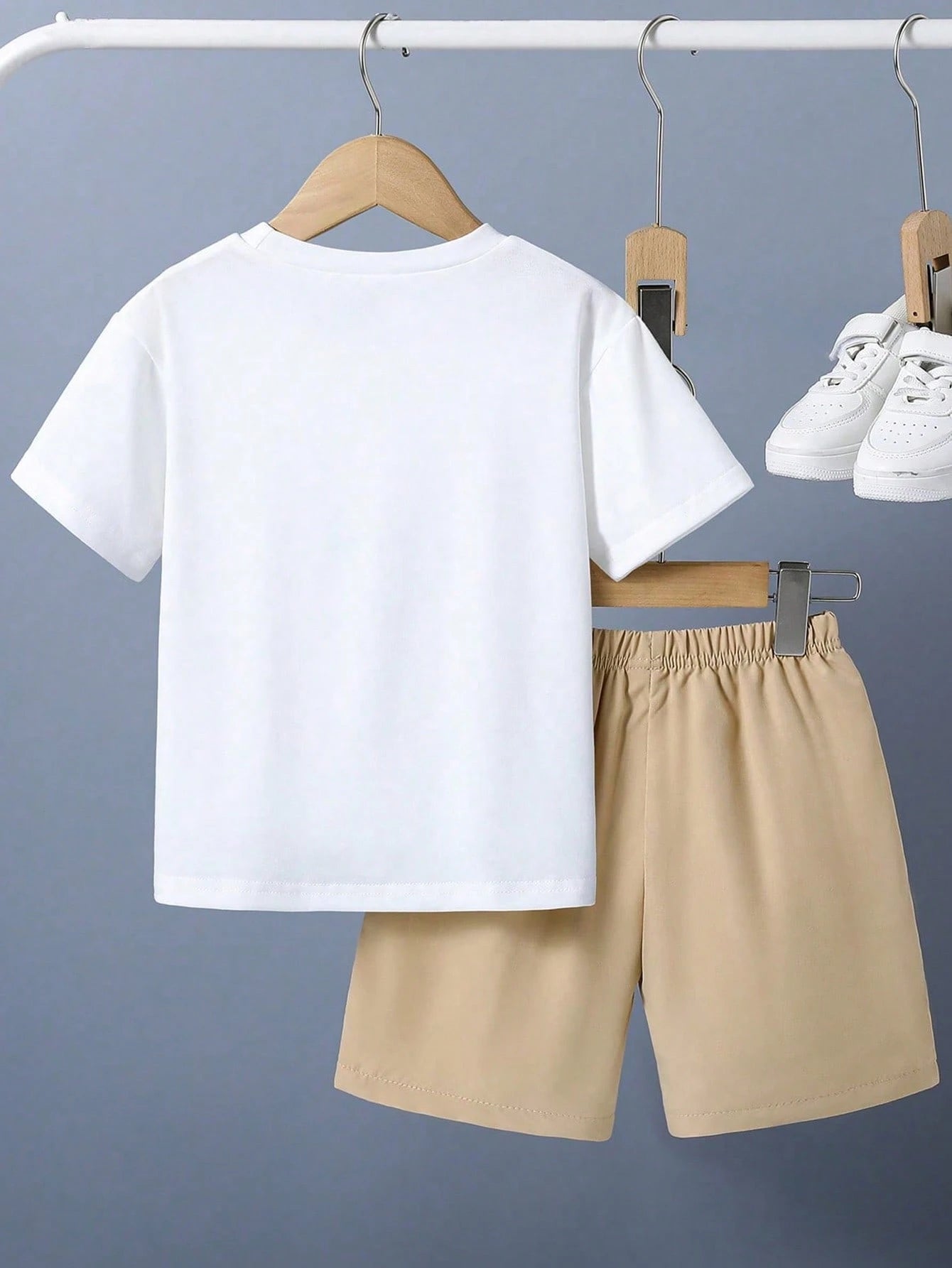 Baby Boy Letter & Lion Print Short Sleeve T-Shirt And Shorts Casual Outfit