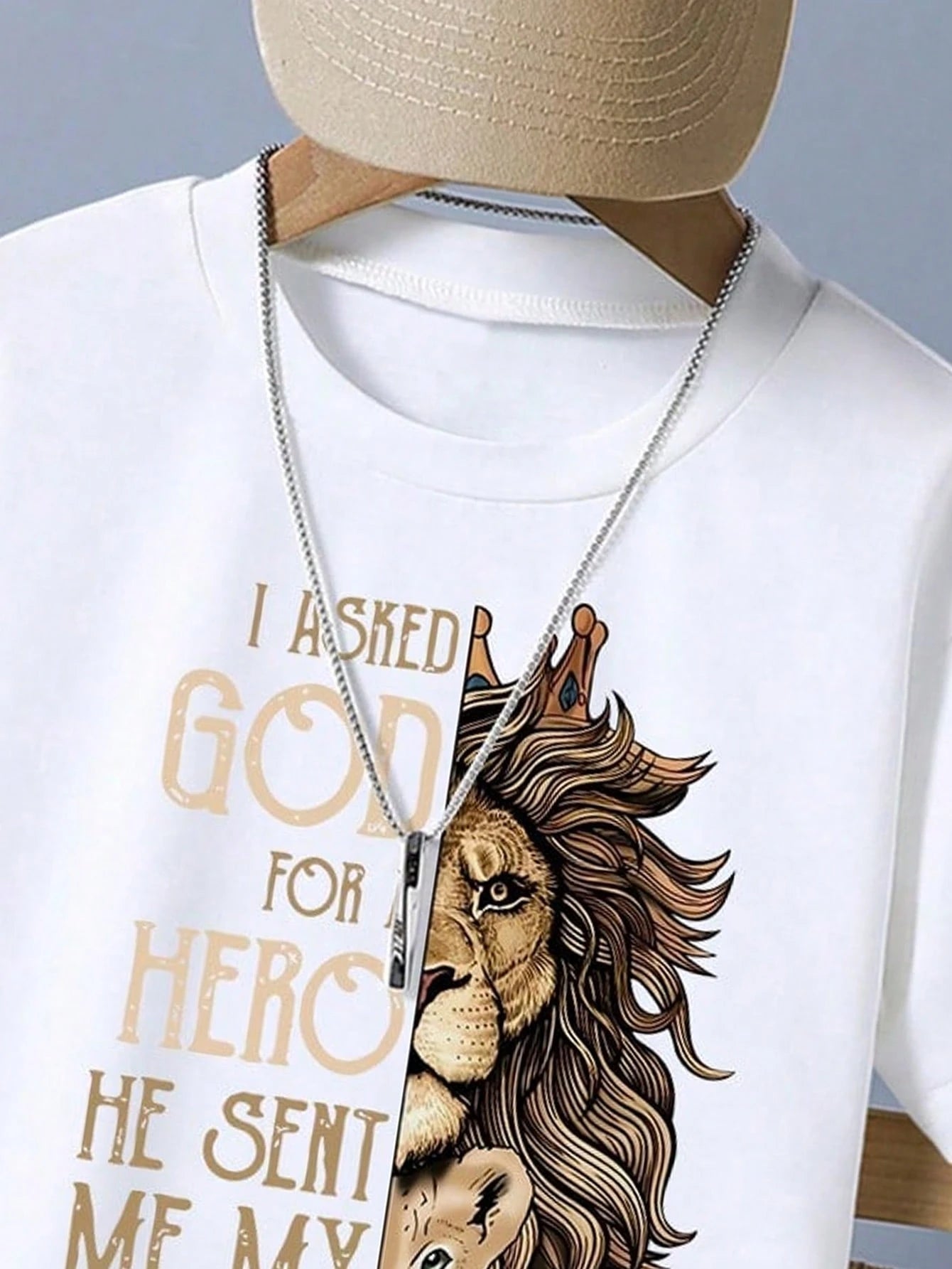 Baby Boy Letter & Lion Print Short Sleeve T-Shirt And Shorts Casual Outfit