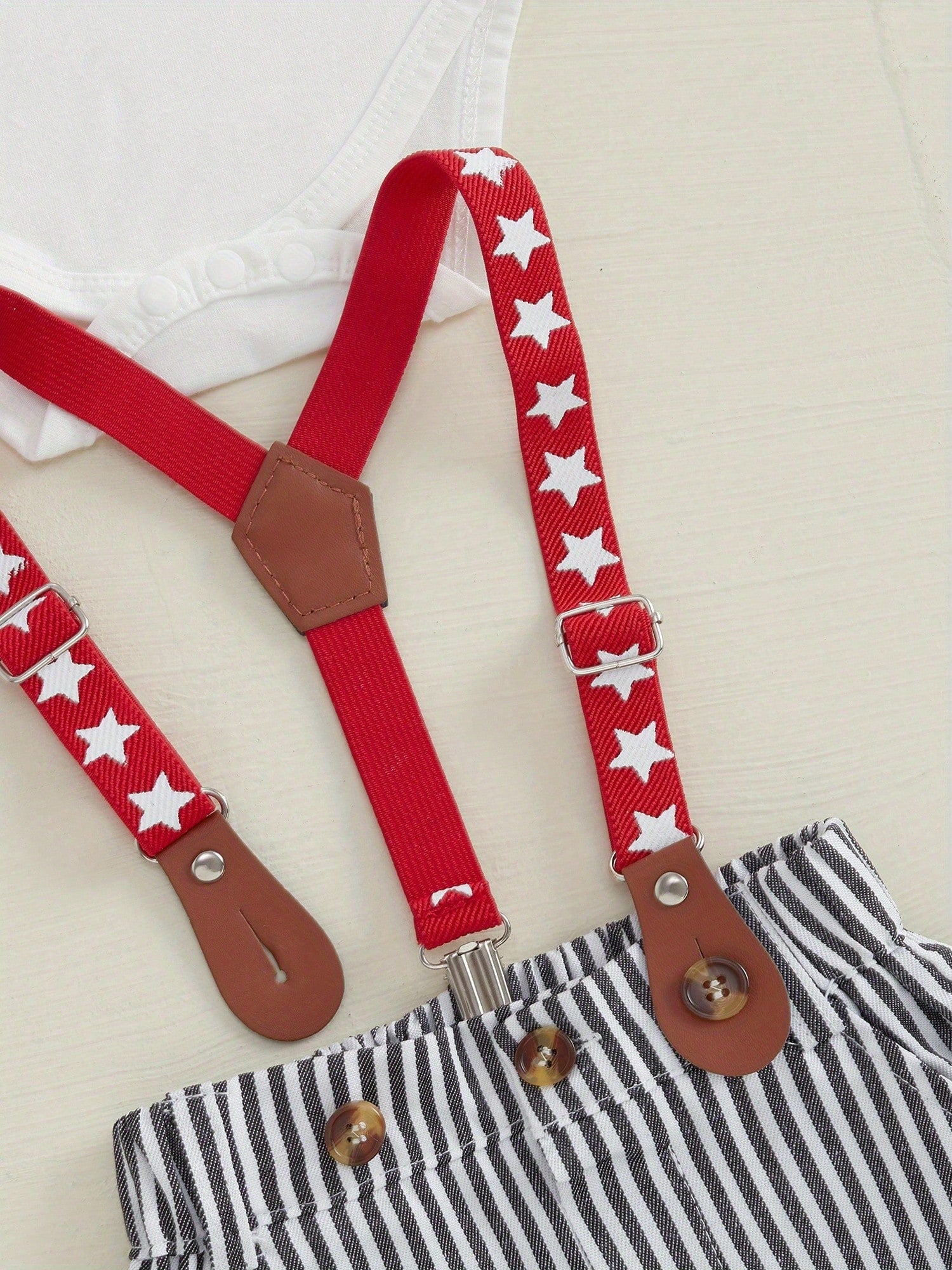 Baby Boys Baseball Half Birthday Outfits Letter Print Long Sleeve Romper Striped Suspender Shorts Gentleman Outfits