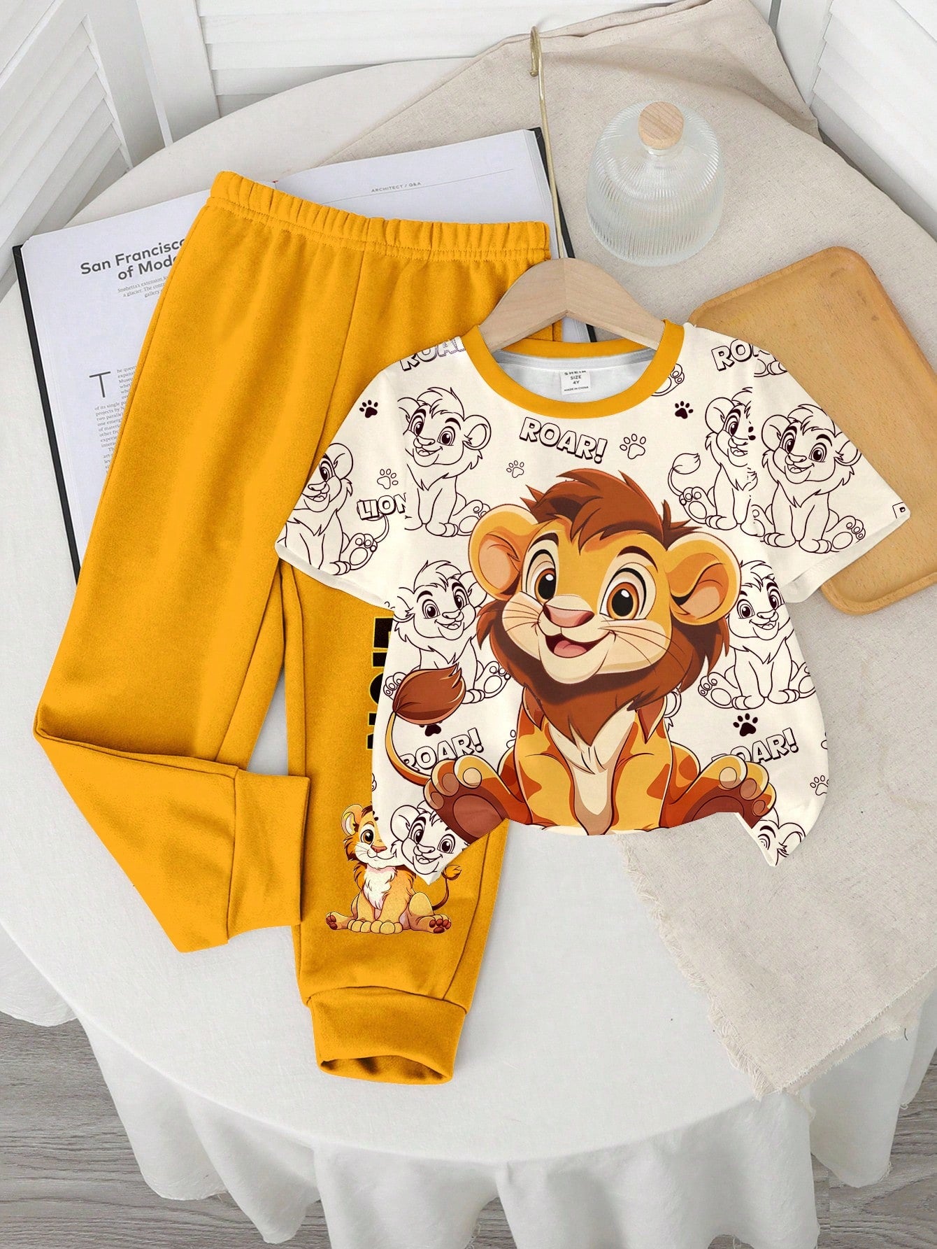 Baby Boys' Casual Style Cute Dinosaur Cartoon Animal Y2K Streetwear Graphic Print Round Neck Short Sleeve Top And Pants Set Fall