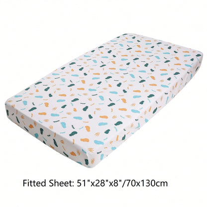 Baby Crib Fitted Sheet With Cute Animal Prints, Soft And Snug, 4 Pack Sheets Fit For Standard Crib Mattress 28x52in
