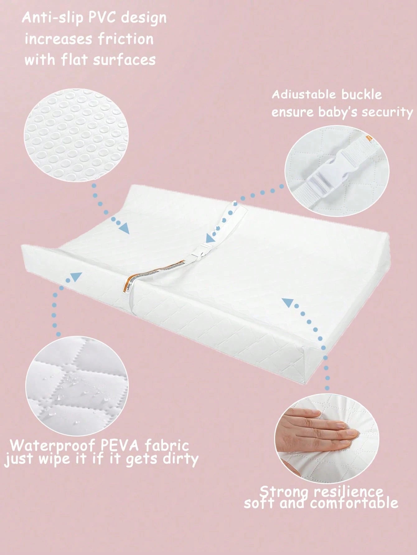 Baby Diaper Changing Table Pad Includes Waterproof Changing Cover Liner And Fastening Strap Changing Mat For Dresser Baby Changing Station Standard Size (16" X 31")