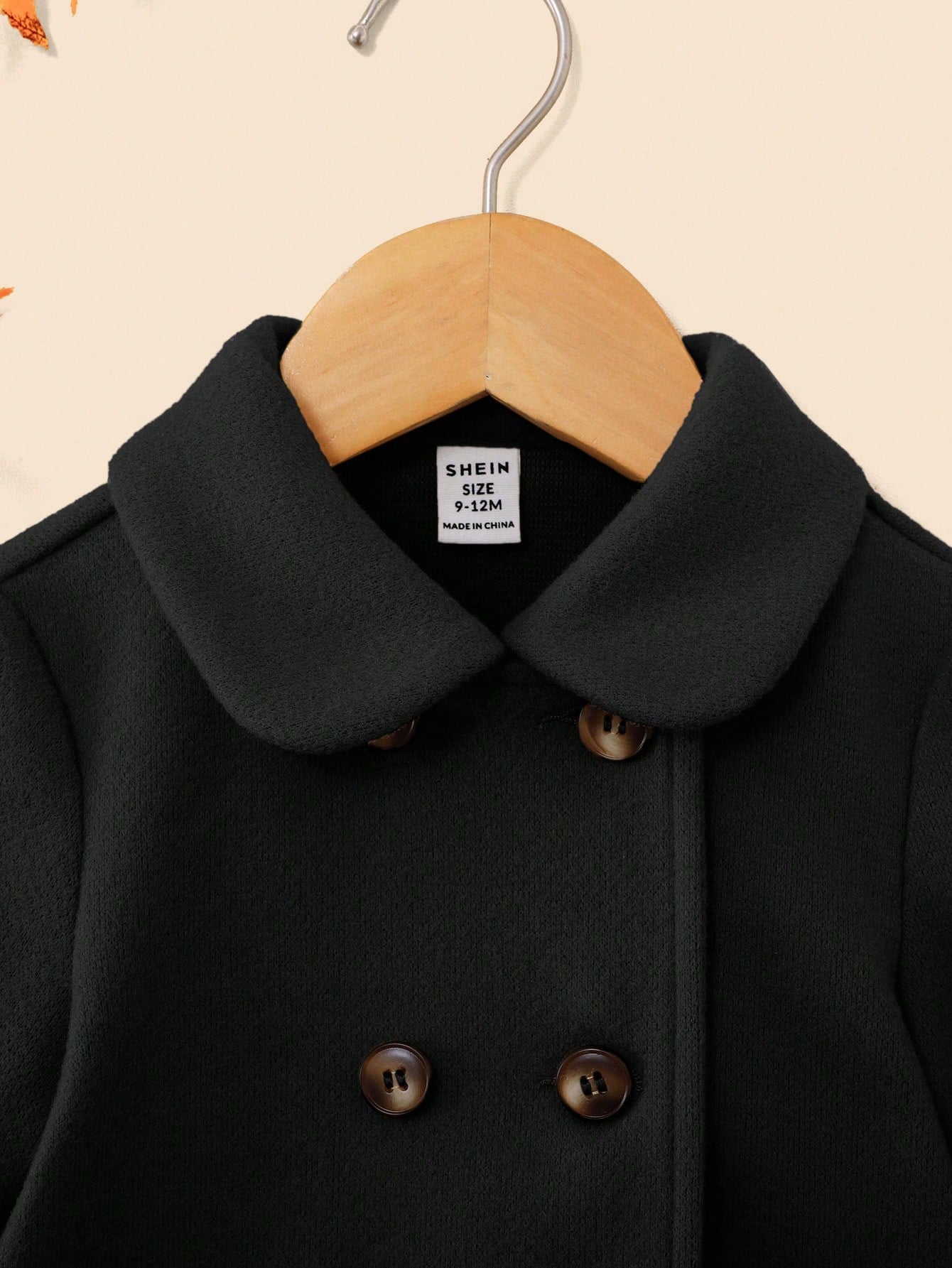 Baby Girl Warm Cute Versatile Lapel Mid-Length Coat, Autumn/Winter