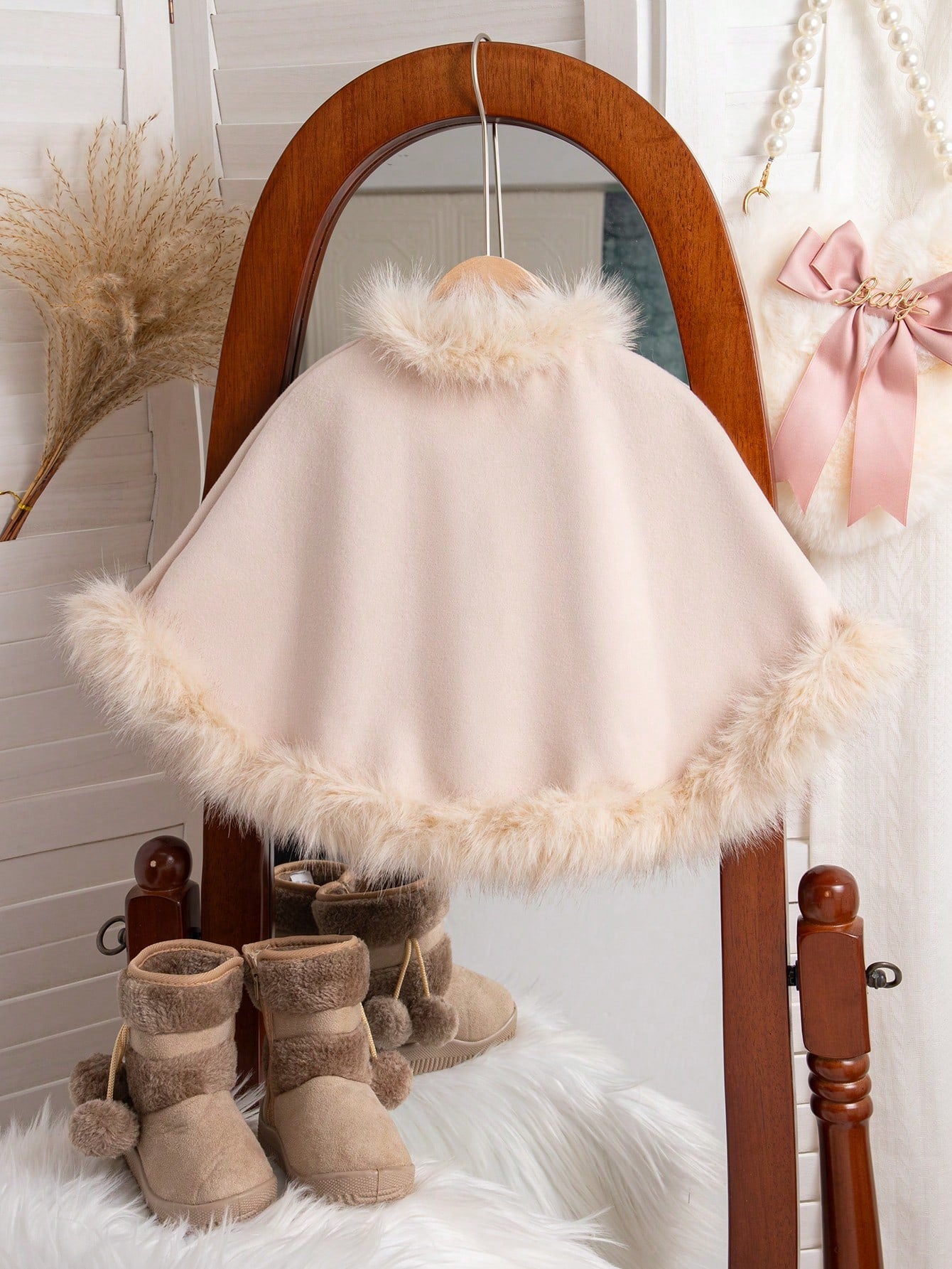 Baby Girls Fluffy Hooded Coat