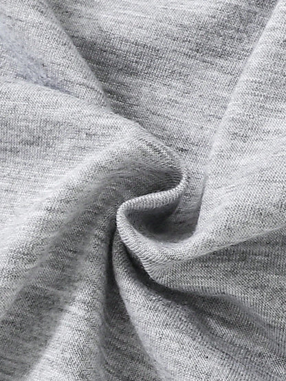Baby Infants Grey Short Sleeve Bodysuit Soft Comfortable Knitwear Letter Print Crew Neck Romper Summer Casual Everyday Wear Family Matching Outfit