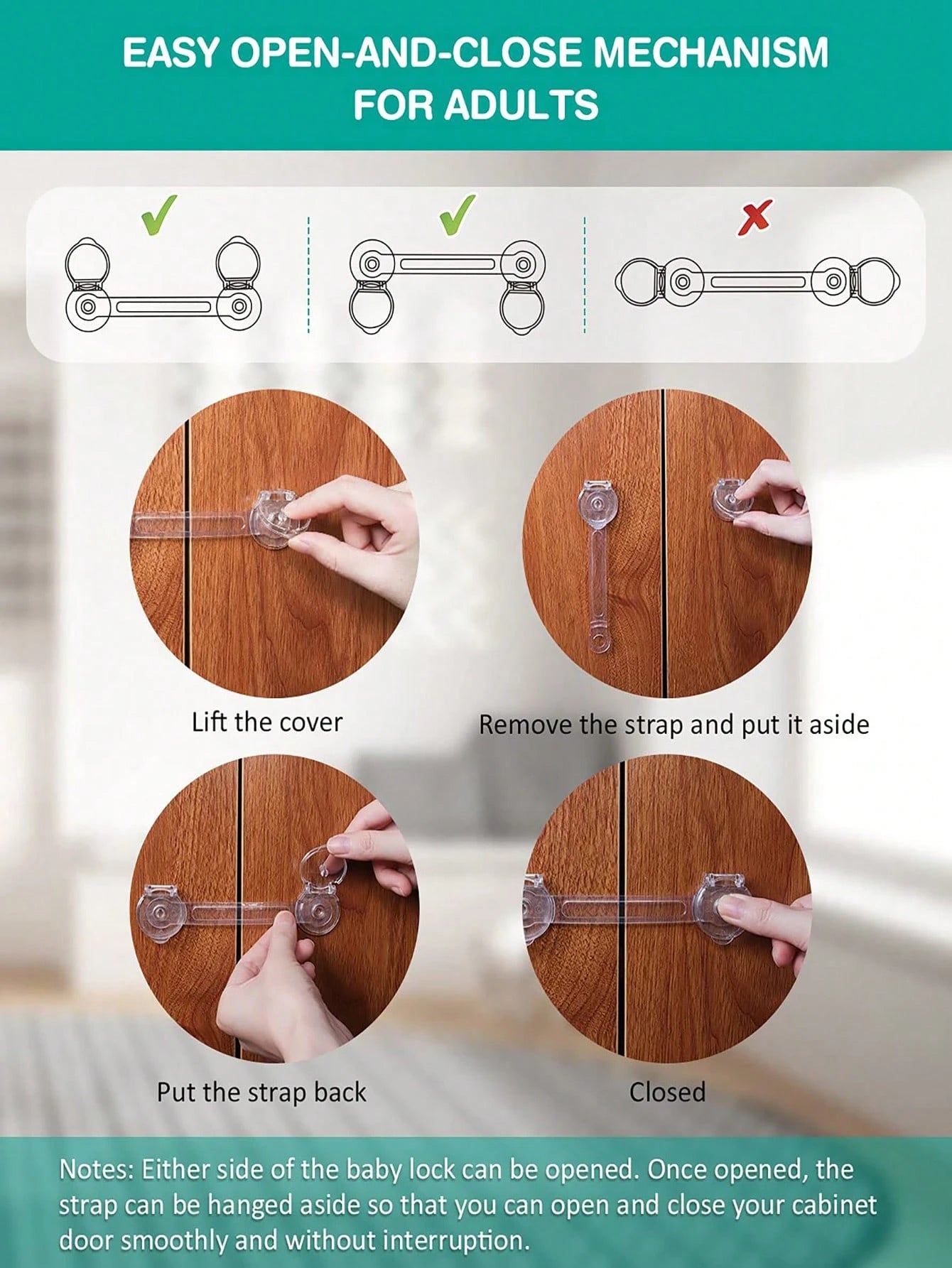 Baby Locks (4/6/10/14-Pack) Child Locks Cabinet Proofing- Quick And Easy Adhesive Cabinet Drawer Door Latches No Screws & Magnets Refrigerator Multi-Purpose For Furniture Kitchen Ovens Toilet Seats