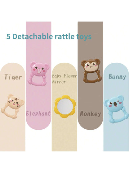 Baby Play Mat Baby Gym, Piano Tummy Time Baby Activity Gym Mat With 5 Infant Learning Sensory Baby Toys, Music And Lights Boy & Girl Gifts For Newborn