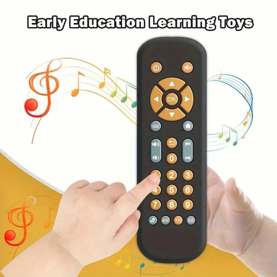 Baby Remote Control Toy/ Sound & Light Music Game/ Suitable For Boys & Girls, Educational Toy/ 3 Language Modes: English, French, Spanish/ Baby Birthday Gift