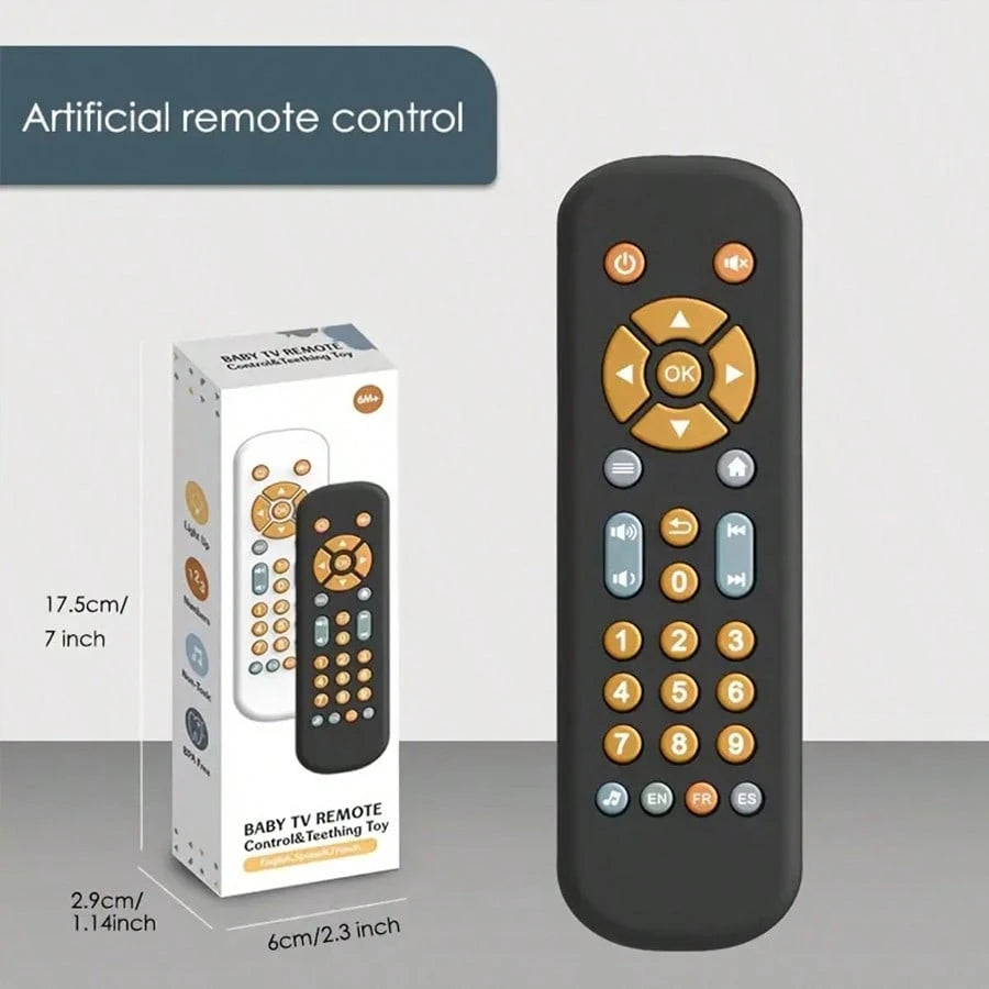 Baby Remote Control Toy/ Sound & Light Music Game/ Suitable For Boys & Girls, Educational Toy/ 3 Language Modes: English, French, Spanish/ Baby Birthday Gift