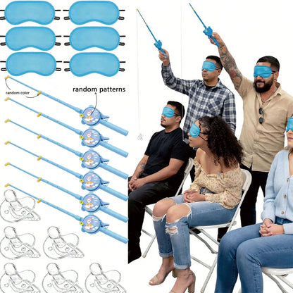 Baby Shower Party Game Set, Pacifier Fishing & Blindfolded Feeding Games, Suitable For Gender Reveal, Bridal Shower, Wedding Party Games