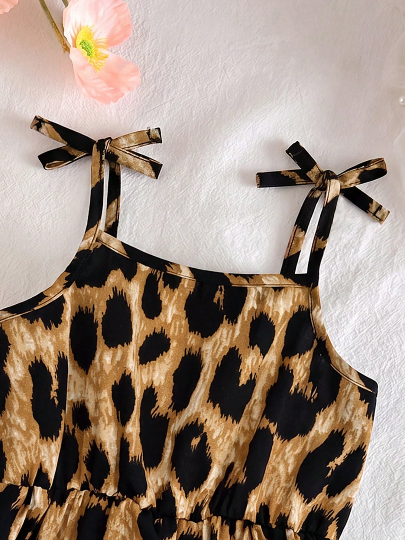 Babygirl Cute Floral Print Camisole Romper, Casual Vacation Style