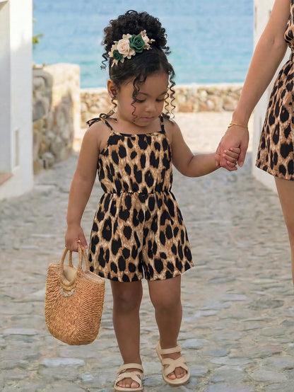 Babygirl Cute Floral Print Camisole Romper, Casual Vacation Style