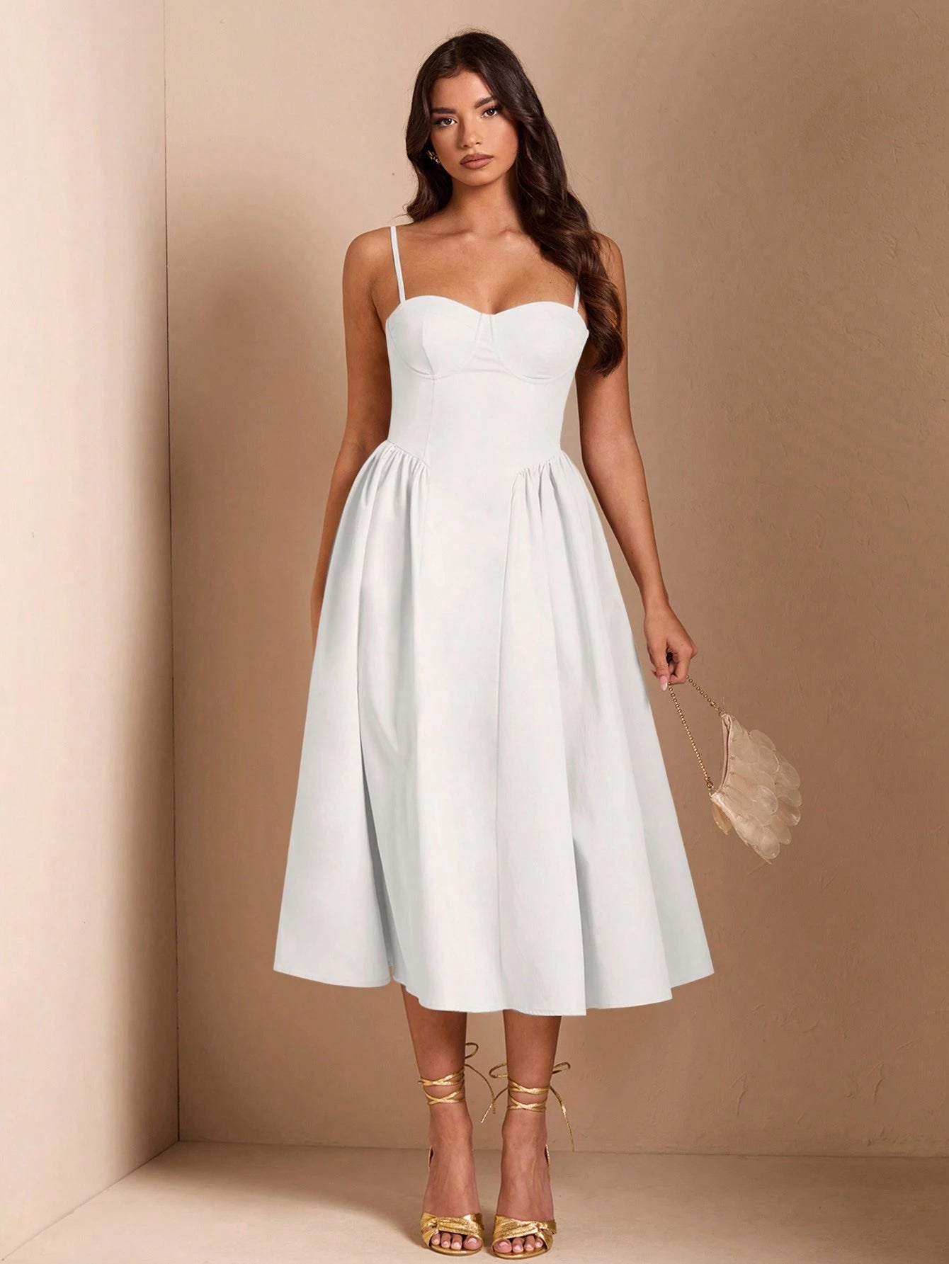 BAE Elegant Women Long Puff Tulle Dress, Suitable For Casual Date, Outing, Nightclub Party, Summer Dresses For Women,White Graduation Dress