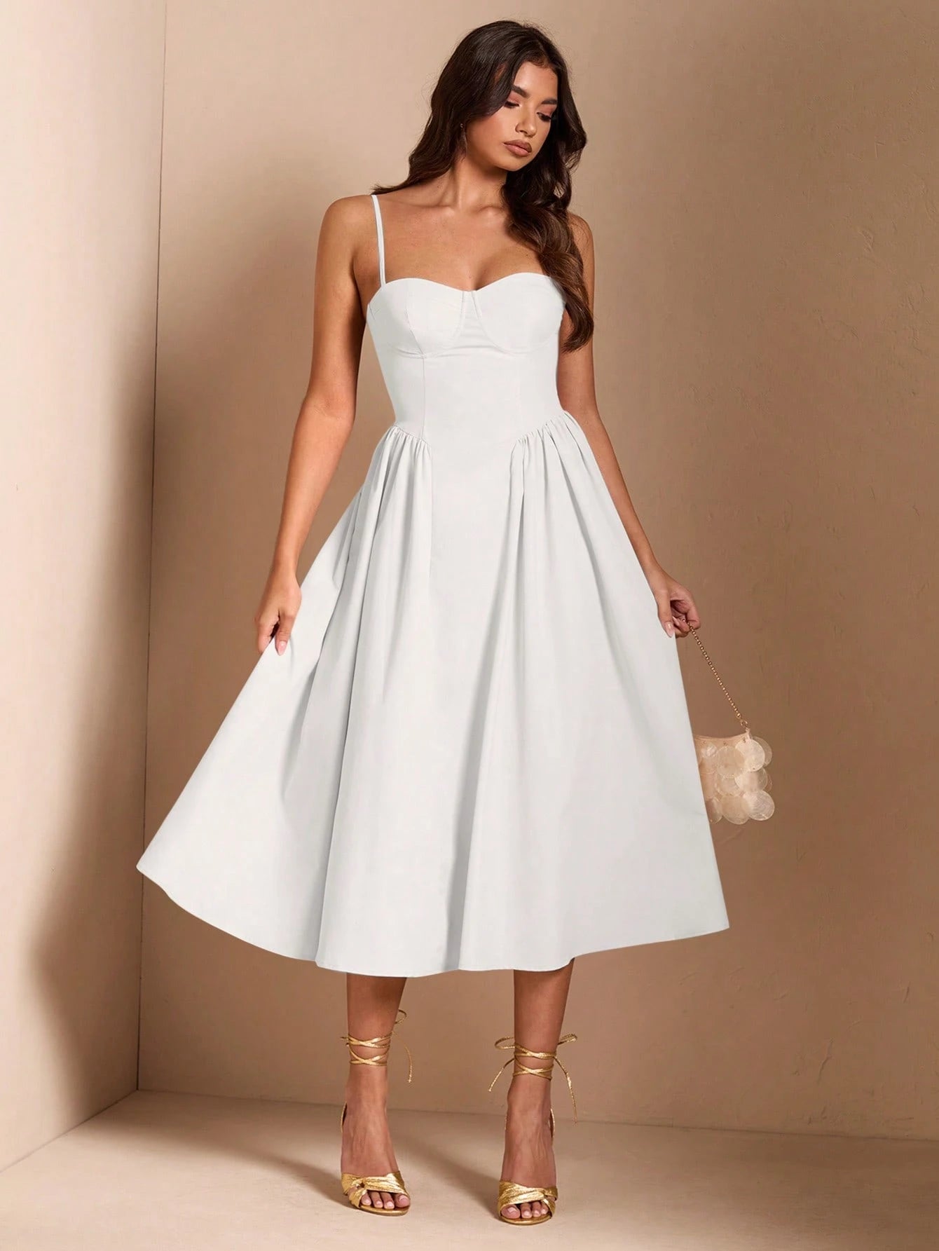BAE Elegant Women Long Puff Tulle Dress, Suitable For Casual Date, Outing, Nightclub Party, Summer Dresses For Women,White Graduation Dress