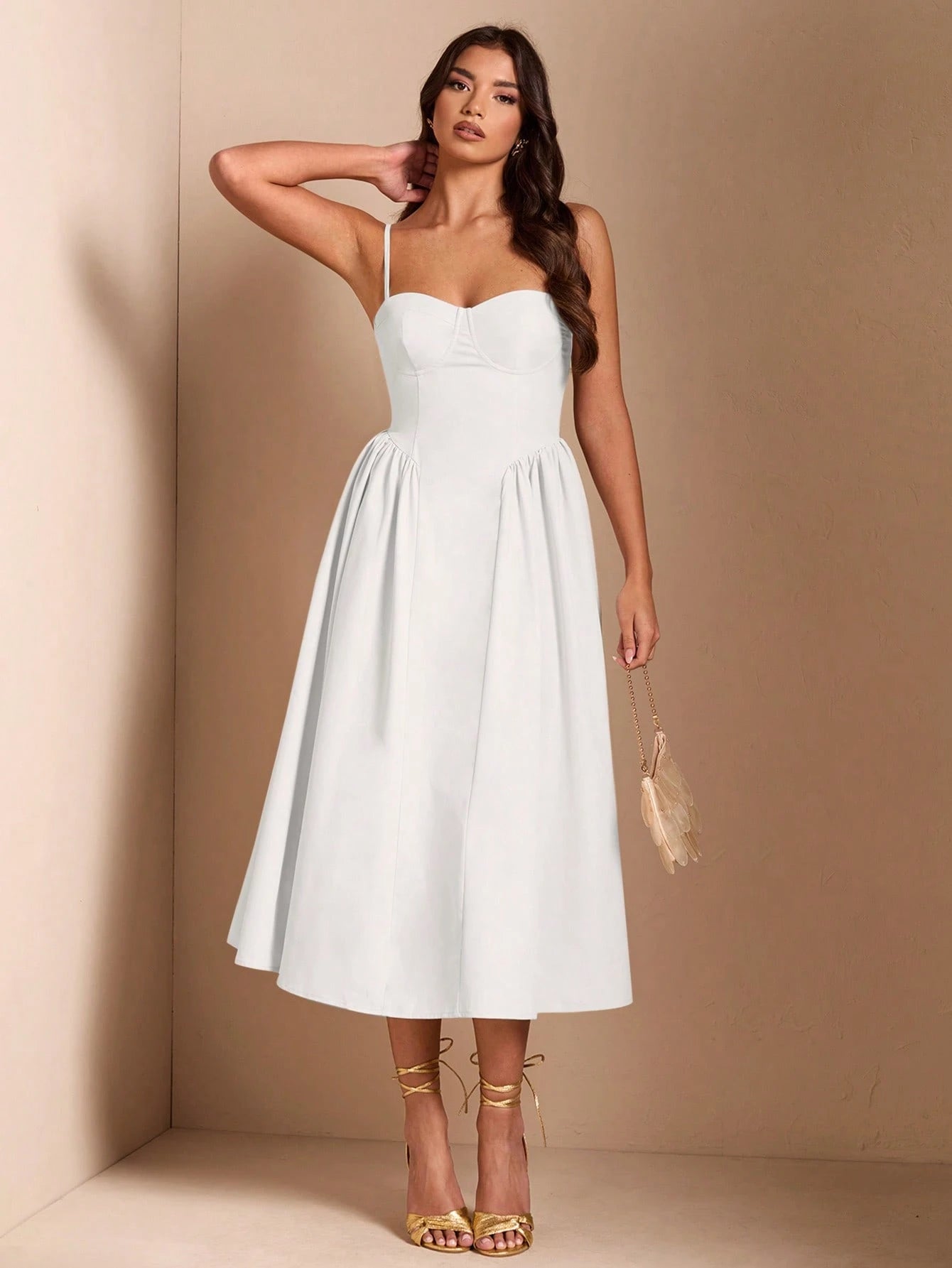 BAE Elegant Women Long Puff Tulle Dress, Suitable For Casual Date, Outing, Nightclub Party, Summer Dresses For Women,White Graduation Dress
