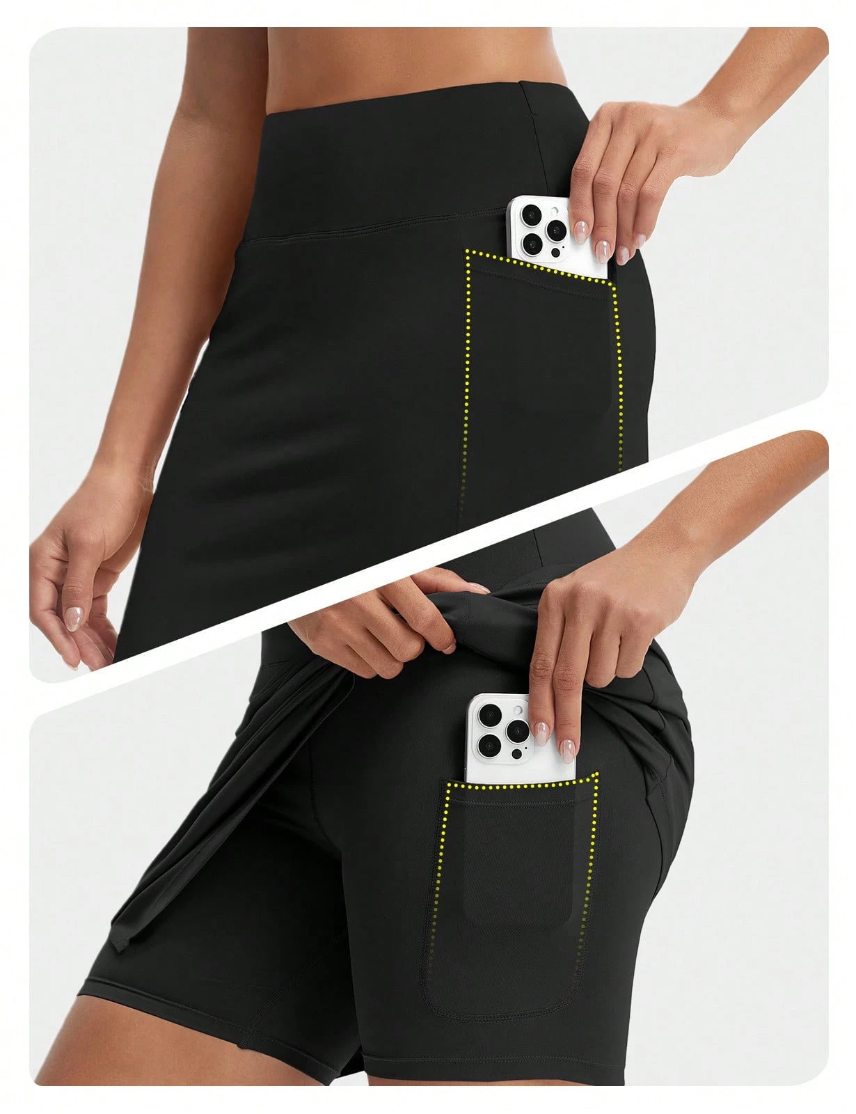 baleaf Women's 20" Knee Length Skorts With 4 Pockets Golf Skort For Women UPF50+ High Waisted Athletic Tennis Causal Skirt