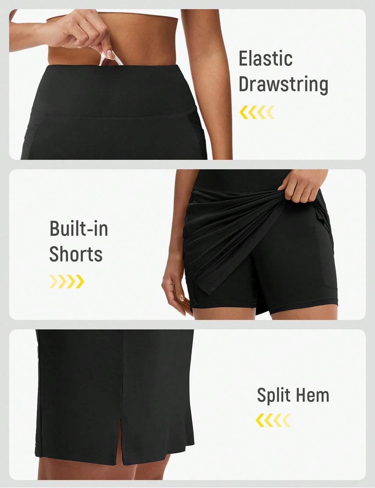 baleaf Women's 20" Knee Length Skorts With 4 Pockets Golf Skort For Women UPF50+ High Waisted Athletic Tennis Causal Skirt