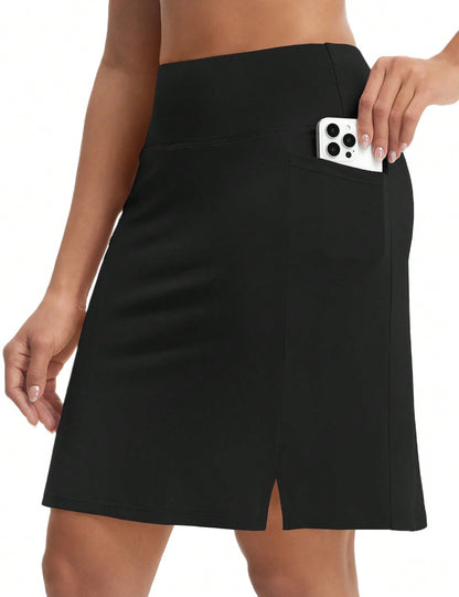 baleaf Women's 20" Knee Length Skorts With 4 Pockets Golf Skort For Women UPF50+ High Waisted Athletic Tennis Causal Skirt