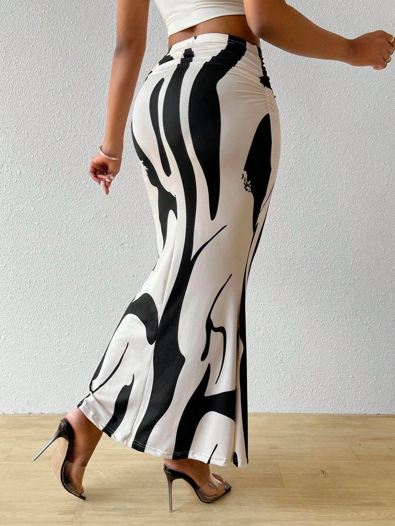 BamGleam Women's Printed Pleated Skirt Women Fall For Women