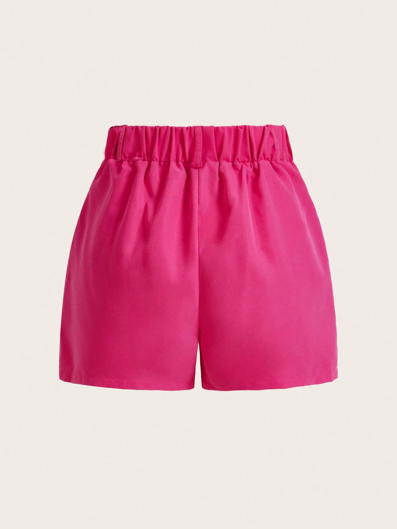 BamGleam Women's Solid Color Pleated Pocket Loose Casual Shorts