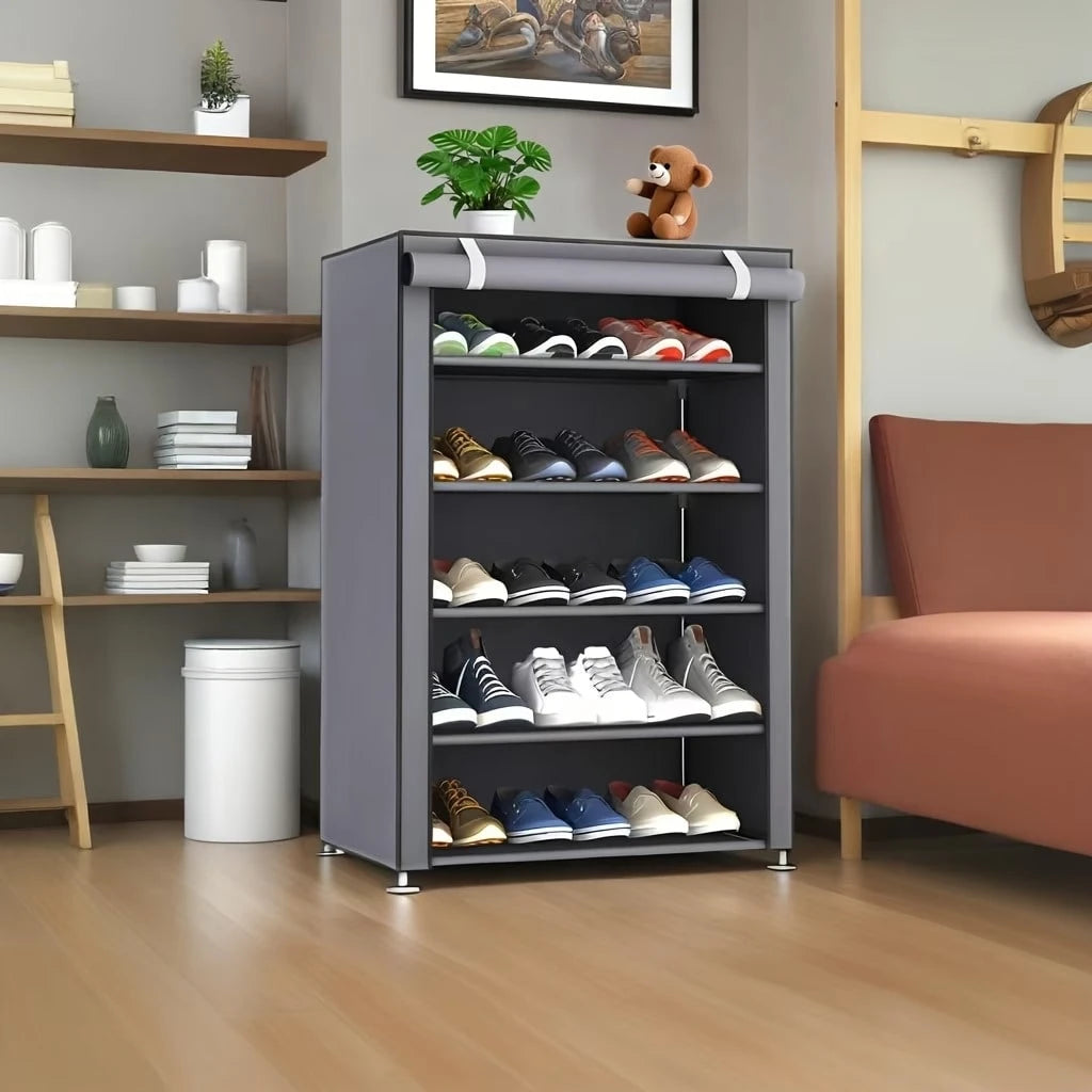 BANBERS A Six-Layer Non-Woven Fabric Shoe Rack With A Multi-Functional Design, In A Rectangular Shape, Dust-Proof And Breathable, Saving Space. Suitable For Home Organization, Boxes, Cabinets Or Shoe