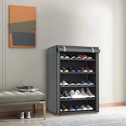 BANBERS A Six-Layer Non-Woven Fabric Shoe Rack With A Multi-Functional Design, In A Rectangular Shape, Dust-Proof And Breathable, Saving Space. Suitable For Home Organization, Boxes, Cabinets Or Shoe