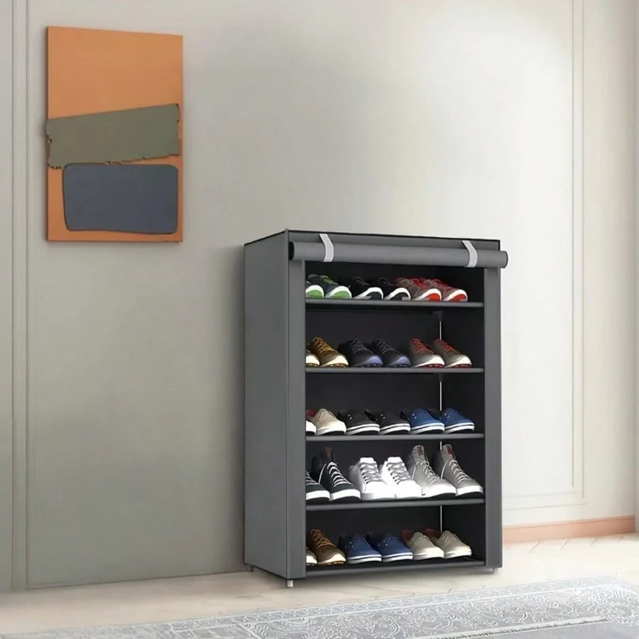 BANBERS A Six-Layer Non-Woven Fabric Shoe Rack With A Multi-Functional Design, In A Rectangular Shape, Dust-Proof And Breathable, Saving Space. Suitable For Home Organization, Boxes, Cabinets Or Shoe