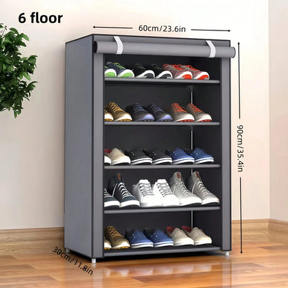 BANBERS A Six-Layer Non-Woven Fabric Shoe Rack With A Multi-Functional Design, In A Rectangular Shape, Dust-Proof And Breathable, Saving Space. Suitable For Home Organization, Boxes, Cabinets Or Shoe