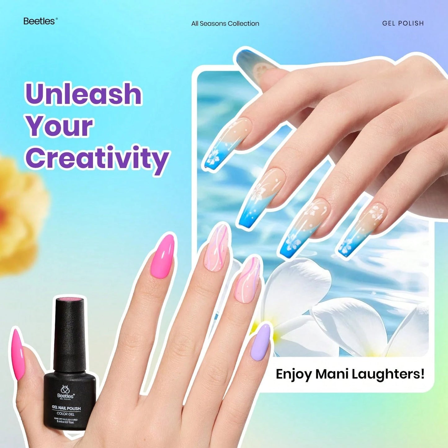 Beetles 55 Colors Spring Gel Nail Polish Set- Vibrant Holiday Kit With Base, Glossy & Matte Top Coat, UV LED Soak Off, Red Brown Pink Green Blue, Easter Gifts For Women
