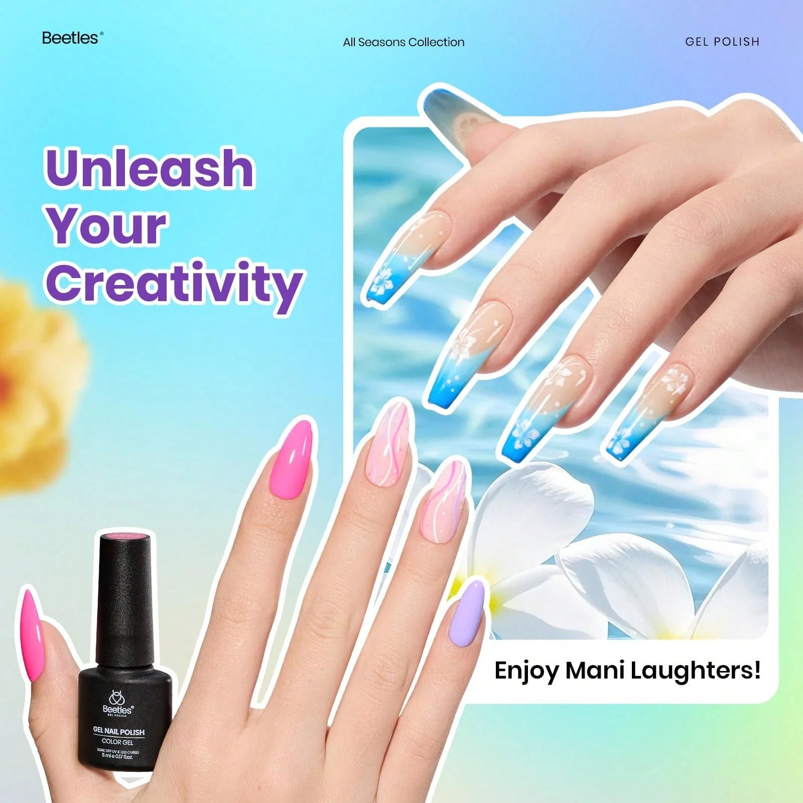 Beetles 55 Colors Spring Gel Nail Polish Set- Vibrant Holiday Kit With Base, Glossy & Matte Top Coat, UV LED Soak Off, Red Brown Pink Green Blue, Easter Gifts For Women