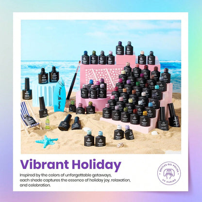 Beetles 55 Colors Spring Gel Nail Polish Set- Vibrant Holiday Kit With Base, Glossy & Matte Top Coat, UV LED Soak Off, Red Brown Pink Green Blue, Easter Gifts For Women