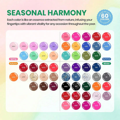 Beetles 55 Colors Spring Gel Nail Polish Set- Vibrant Holiday Kit With Base, Glossy & Matte Top Coat, UV LED Soak Off, Red Brown Pink Green Blue, Easter Gifts For Women