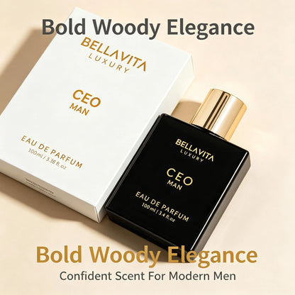 Bella Vita Luxury Bellavita Luxury CEO MAN Eau De Parfum| 100 Ml (3.4 Fl.Oz.)| Perfume For Men| Mandarin, Lemon, Lavender, And Vetiver Notes| Long Lasting Men's Fragrance| Gift For Father's Day D