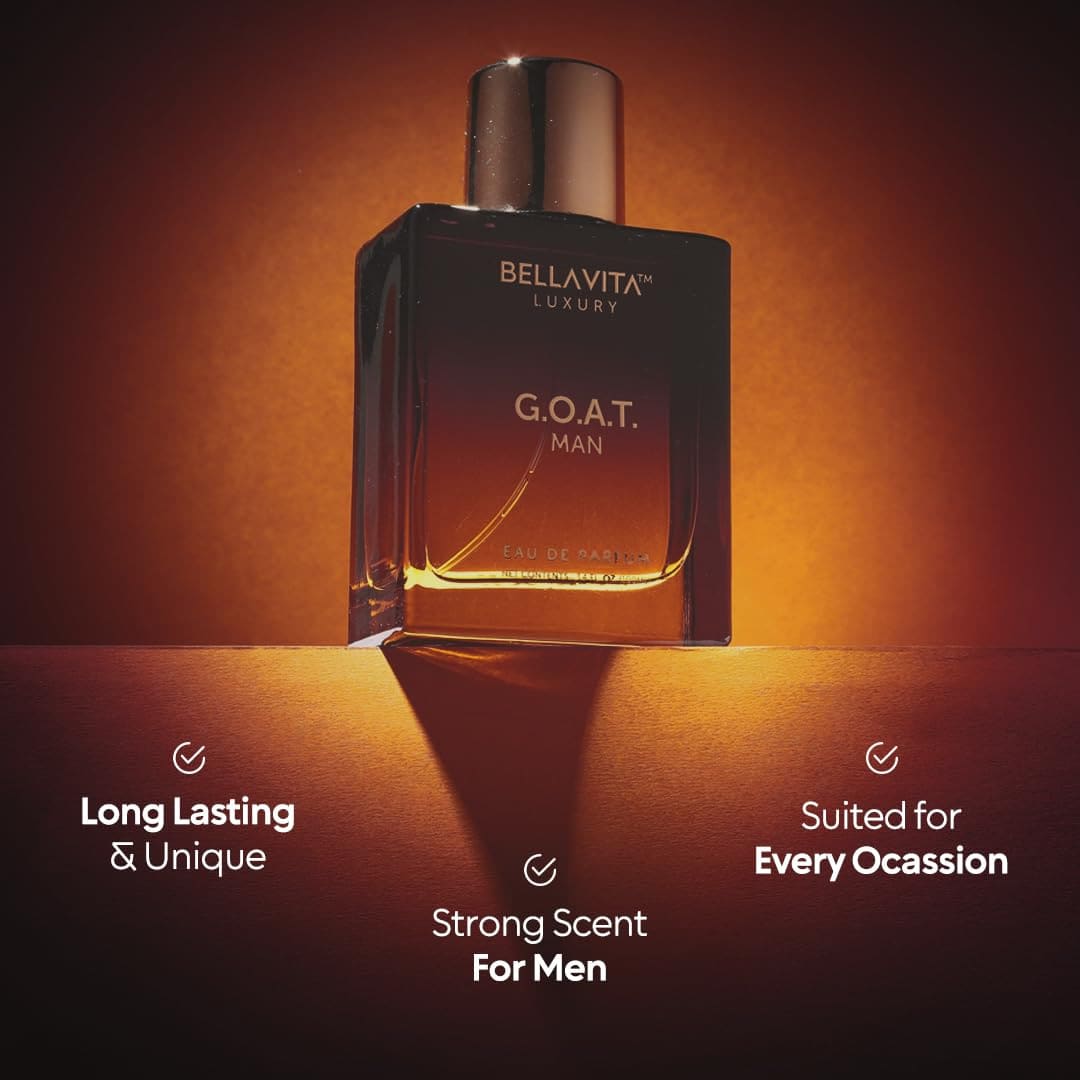 Bella Vita Luxury Bellavita Luxury G.O.A.T. Eau De Parfum| 100 Ml| Perfume For Men| Men's Eau De Toilette Is Thick And Warm, With Ebony And Sandalwood As The Base, Leaving A Long And Mellow Fragran