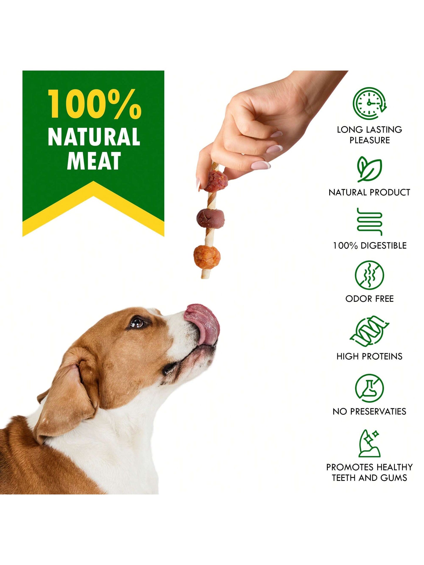 Beloved Pets Kabobs Dog Rawhide Treats With Duck & Chicken Human Grade Meat- Natural Dried Snacks- Grain Free Long Lasting Chews For Large & Small Dogs- Best Sticks For Training & Healthy Teeth- L