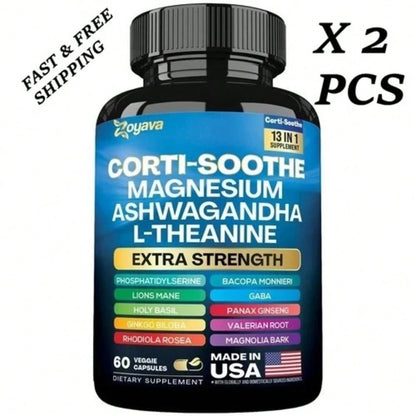 Bestseller!Zoyava Corti-Soothe Magnesium,Ashwagandha,L-Theanine- Supports Cortisol BalanceSupplement Vitamin'' Free Shipping