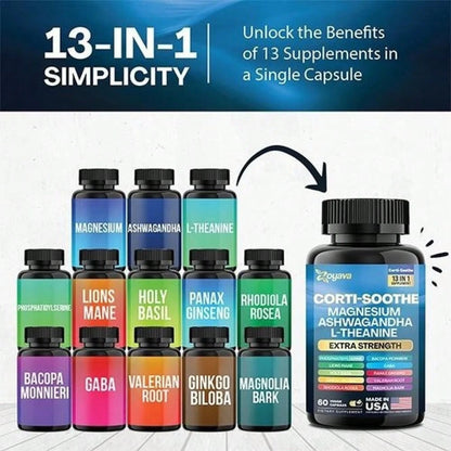 Bestseller!Zoyava Corti-Soothe Magnesium,Ashwagandha,L-Theanine- Supports Cortisol BalanceSupplement Vitamin'' Free Shipping