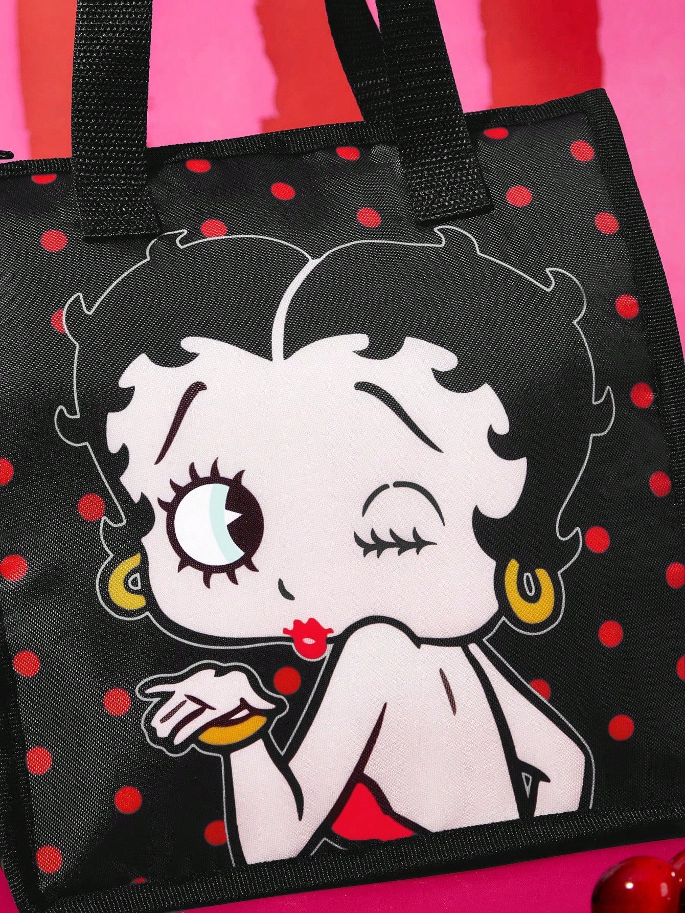 Betty Boop x 1 Patterned Printed Thermal Lunch Bag To Keep Food Warm Or Cold, Picnic Bag, Large Capacity, Can Hold Lunch Boxes And Drinks, Suitable For Picnics, Camping, Travel, Family Use, Suit