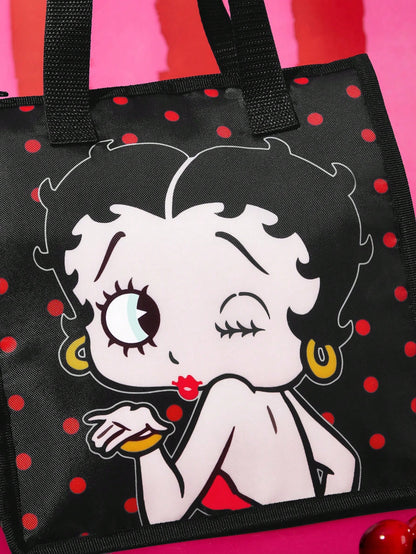 Betty Boop x 1 Patterned Printed Thermal Lunch Bag To Keep Food Warm Or Cold, Picnic Bag, Large Capacity, Can Hold Lunch Boxes And Drinks, Suitable For Picnics, Camping, Travel, Family Use, Suit