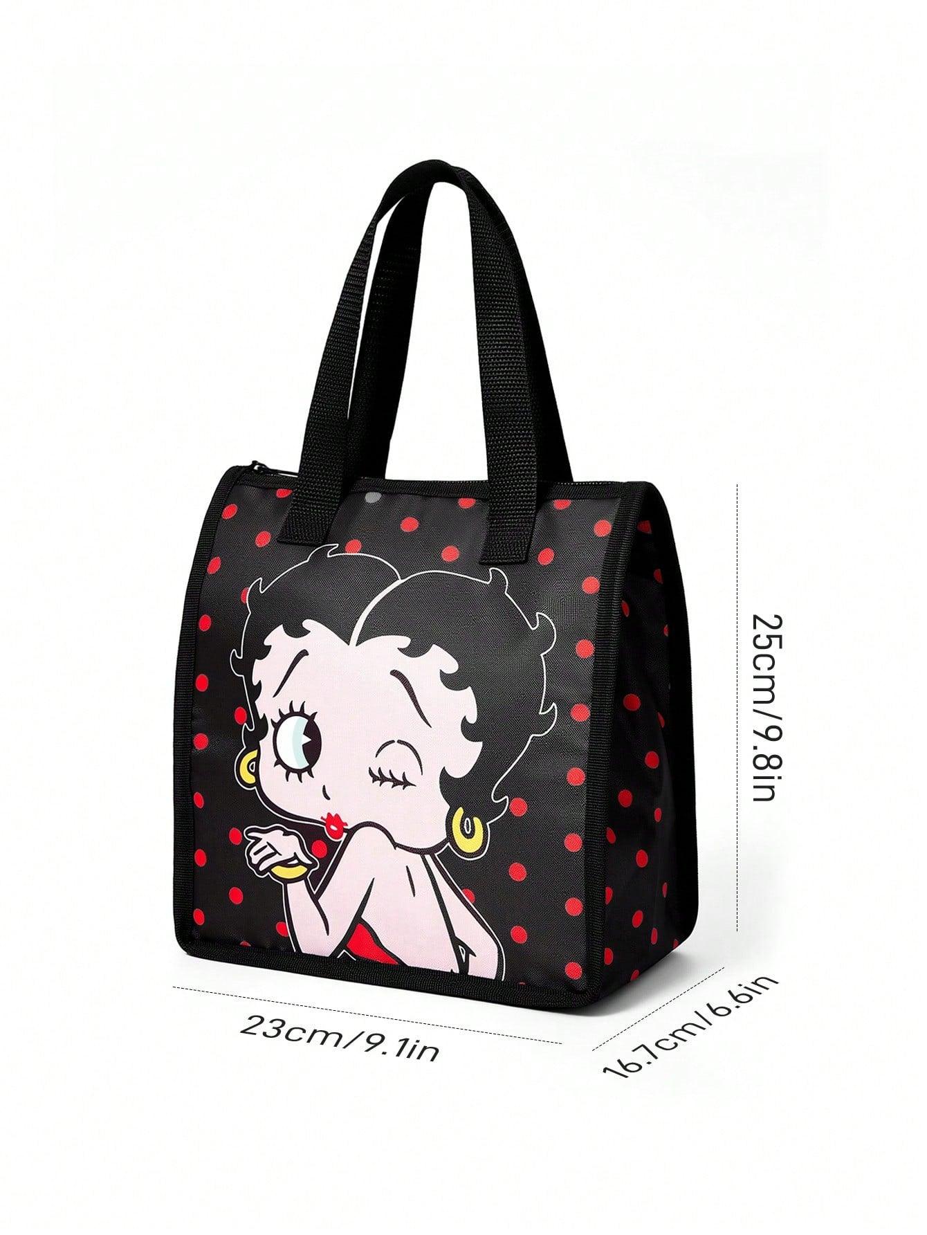 Betty Boop x 1 Patterned Printed Thermal Lunch Bag To Keep Food Warm Or Cold, Picnic Bag, Large Capacity, Can Hold Lunch Boxes And Drinks, Suitable For Picnics, Camping, Travel, Family Use, Suit