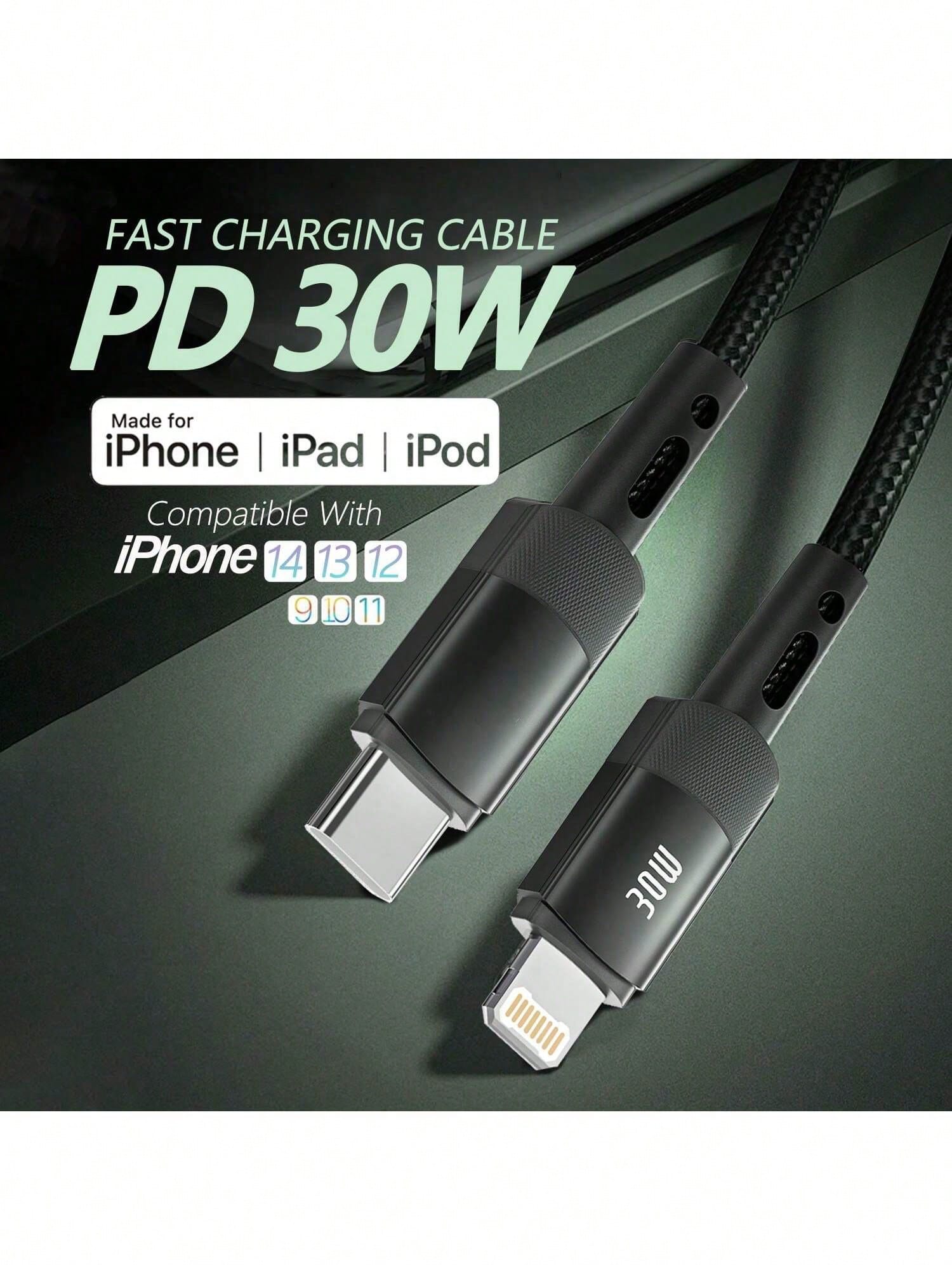 BinBoom 30W Compatible Apple Charging Cable [MFi Certified] Lightning Data Cable [Fast Charging & High Speed] USB-C Charging Cable, Compatible With Apple 14/13/12/11 Pro/XS MAX/XR/XS/X/8/7/Plus/6S/6/S