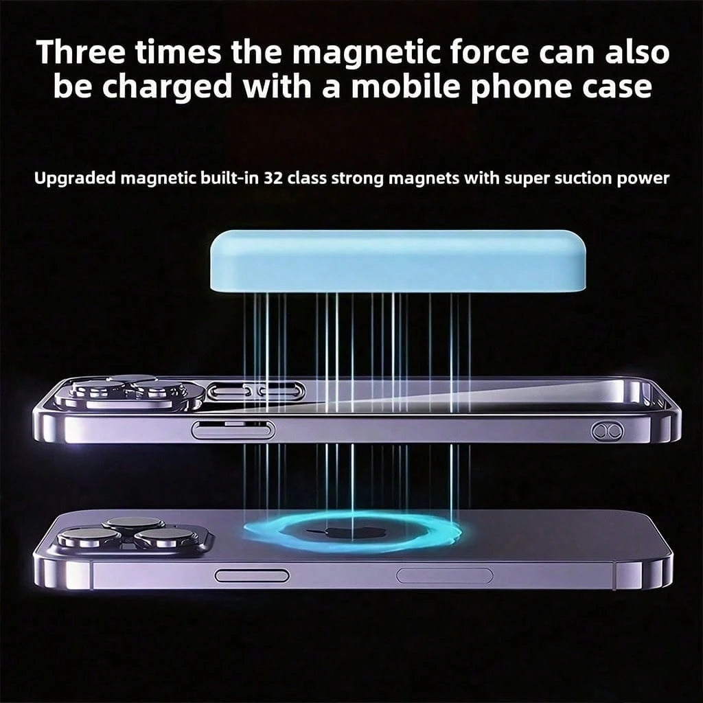 Black 5000mAh USB-C Magnetic Battery Pack, 15W Wireless Pad Function And 22.5W USB-C Fast Charge Port For Day Trips, With LED Percentage Screen, Slim Travel Shape And Steady Alignment For Daily Use, M