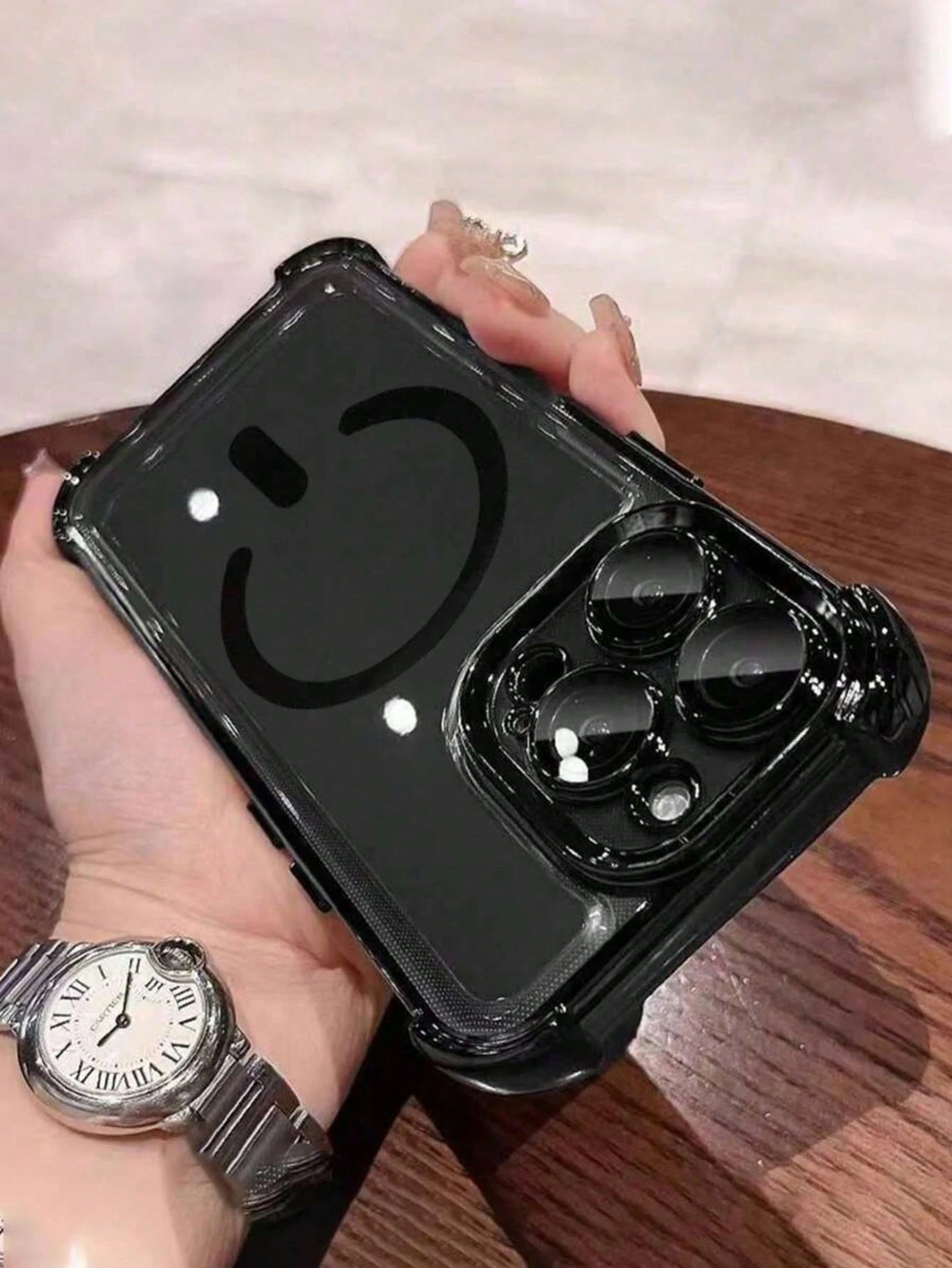 Black Magnetic Electroplated MagSafe Case 1pc Four-Corner Anti-Fall New Phone Case Compatible With IPhone 17 Pro Max/16 Pro Max/15/14 Pro/13/12/11/XR/XS Max/8, Galaxy S25 Series, S24 Series, S23 Serie