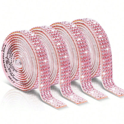 Bling Car Trim Strips, Bling Car Trim Strips, Rhinestone Strips For Car Dashboard Decoration Glitter Interior Exterior Accessories Automotive Diamond Inlaid Decorative Strip DIY 1pc