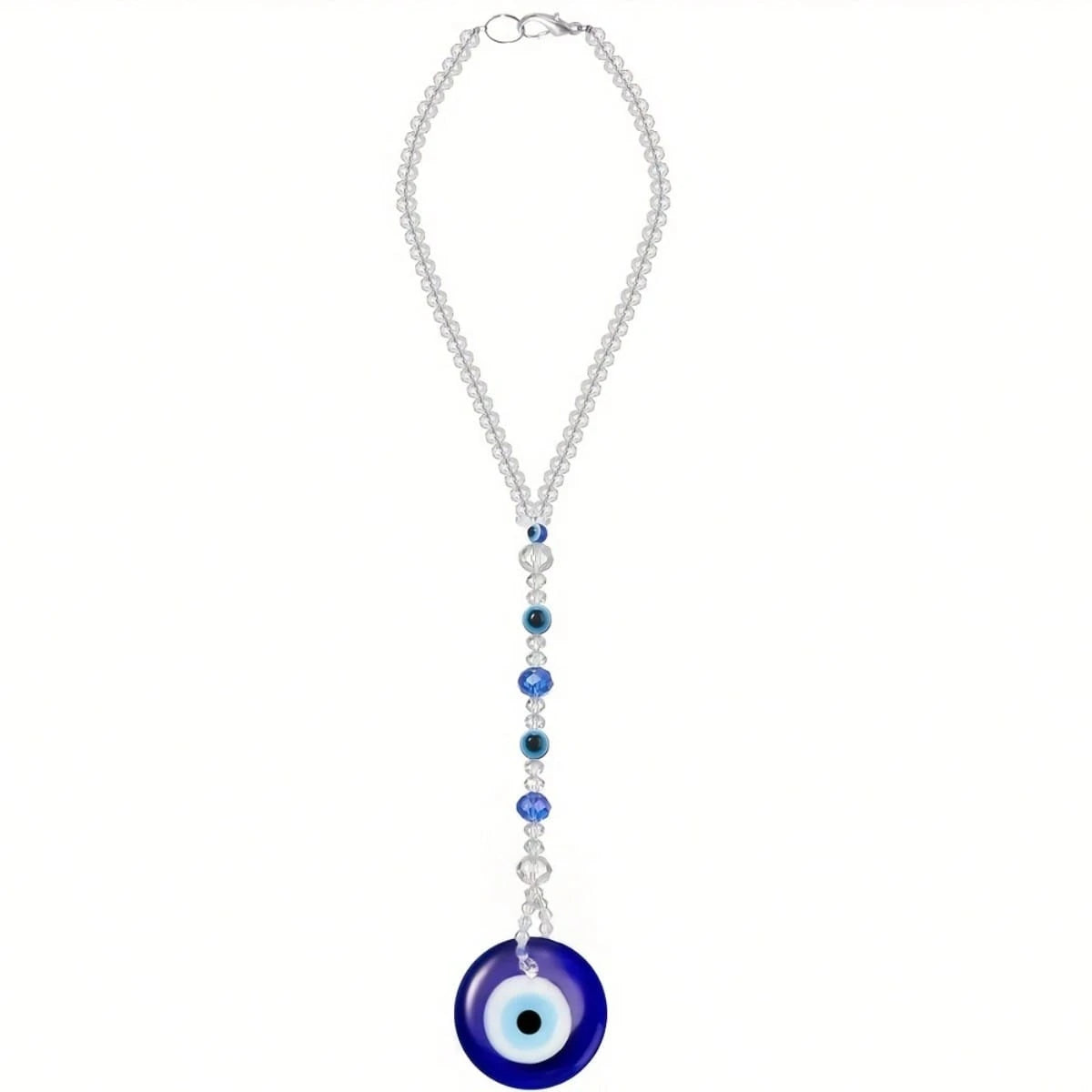 Blue Evil Eye Beaded Hanging Ornament- Lucky Car Rearview Mirror Pendant, Fashionable Car Interior Accessory, Perfect Gift
