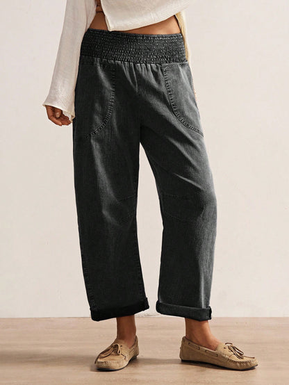 Bohemela Summer Vacation Women's Casual Vintage Woven Long Pants, Daily Wear, Country Concert